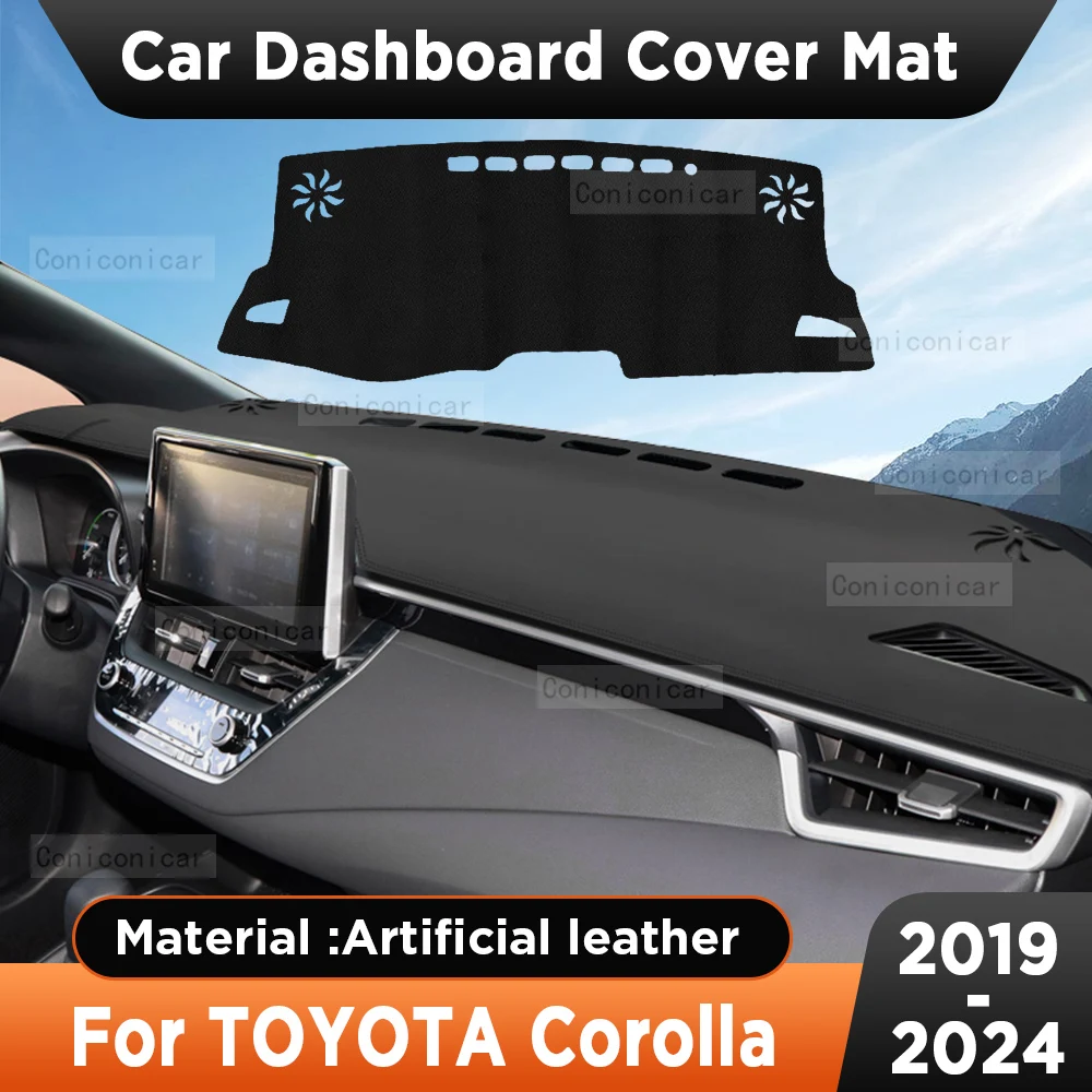 

Car Dashboard Sun Shade Cover Instrument Desk Non-slip Artificial Leather Pad Mat For TOYOTA Corolla 2019-2024 Accessories