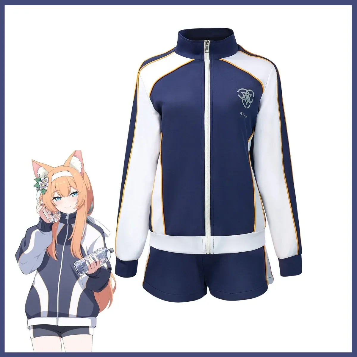 Anime Game The Animation Blue Archive Iochi Marī Cosplay Costume Wig Campus Sportswear Coat Woman Kawaii Gymnastic Clothing Suit