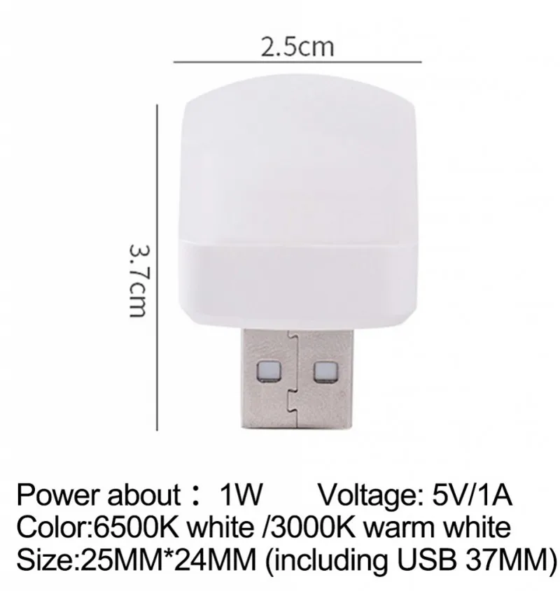 Usb plug luz portátil usb pequeno livro luz led proteção para os olhos luz de leitura computador energia móvel carregamento quadrado luz da noite