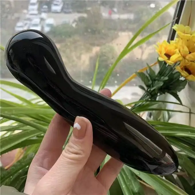 

17-18cm Natural Black Obsidian Healing Crystal Massage Wand Stone Stick