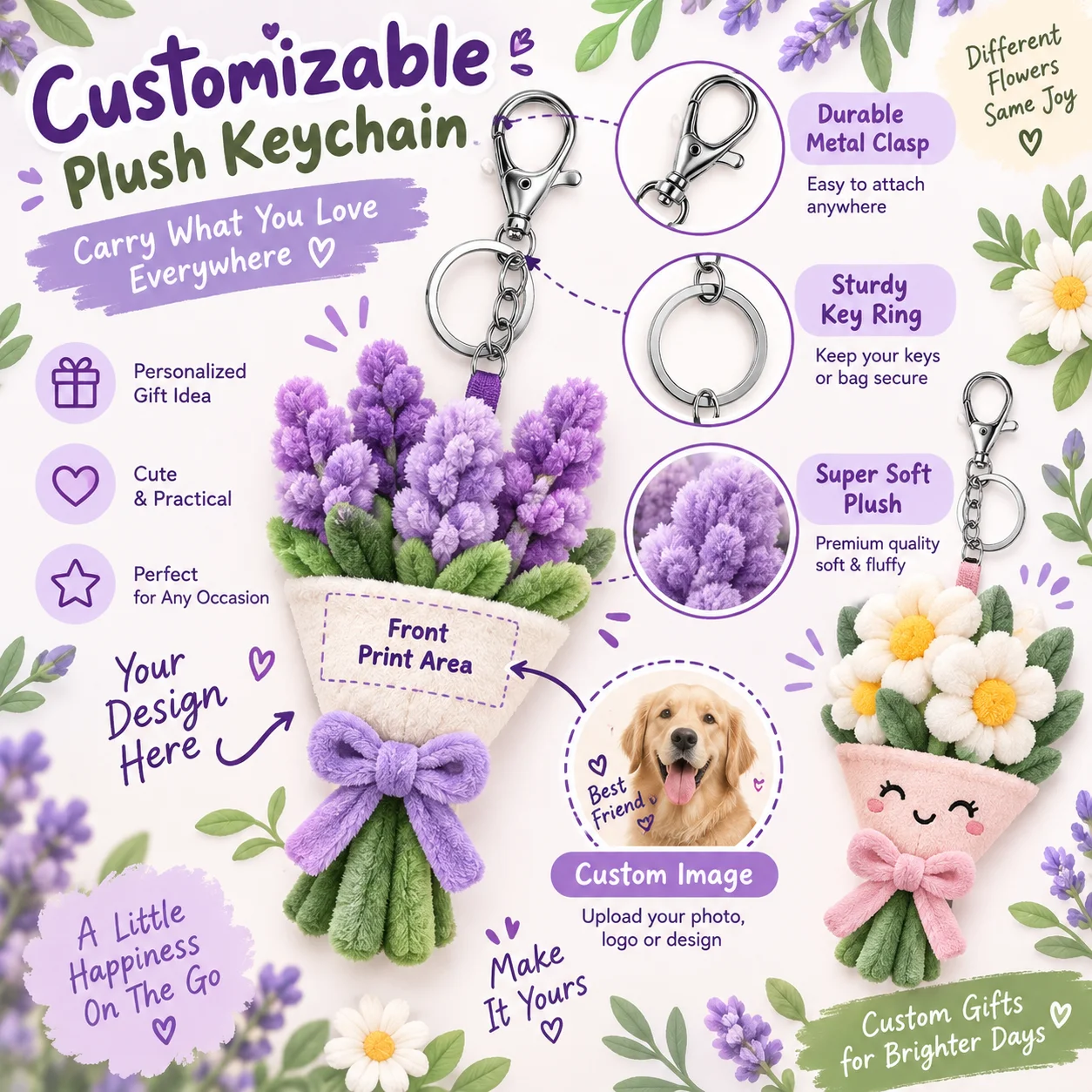 Custom Special Shaped Inner Cotton Filled Keychain Pendant Personalized Soft Plush Key Ring for Bag Charm Gift