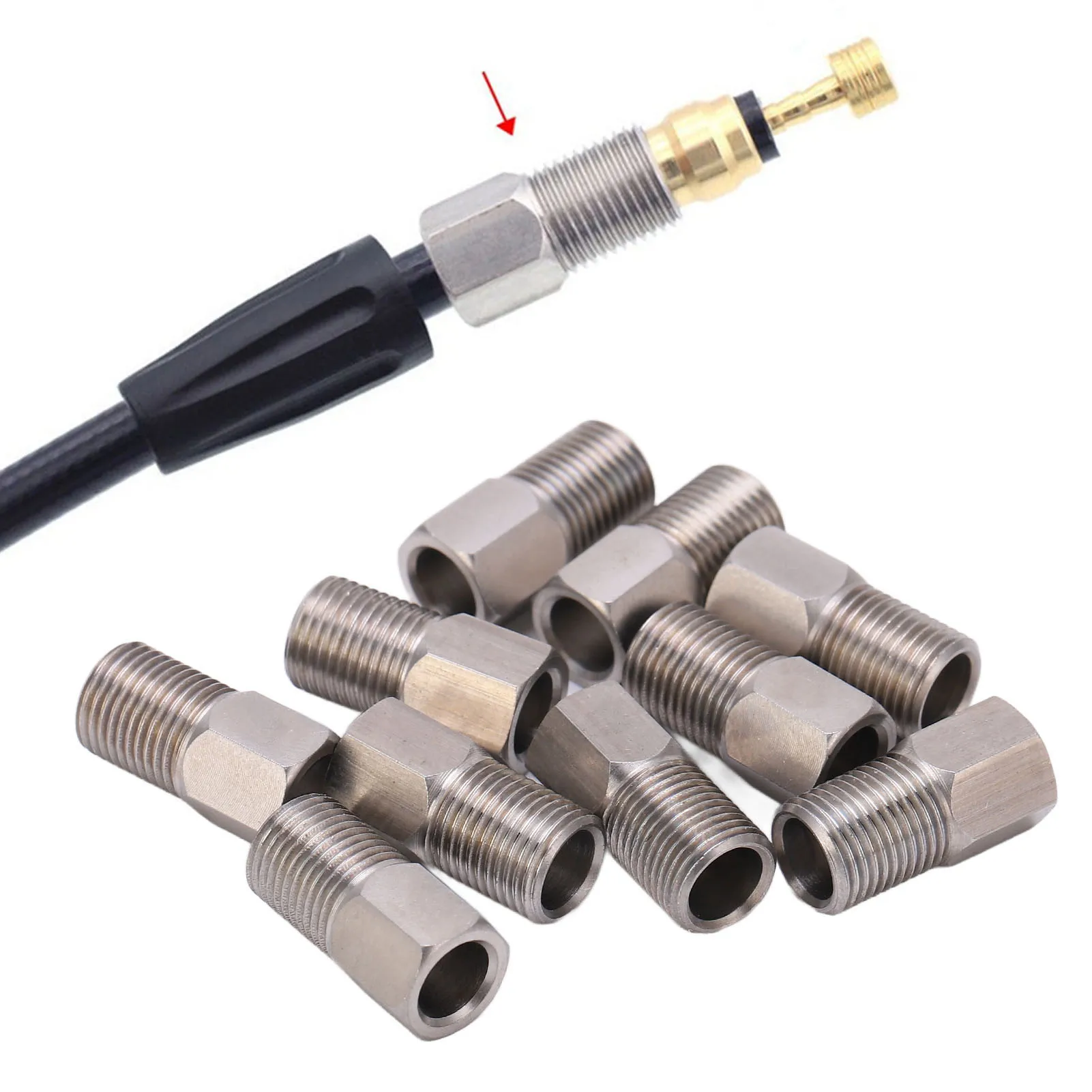 10 قطعة 8 مللي متر دراجة خرطوم هيدروليكي مسمار مزلاج الفولاذ المقاوم للصدأ خرطوم الفرامل الهيدروليكية ضغط الجوز للدراجات الجبلية