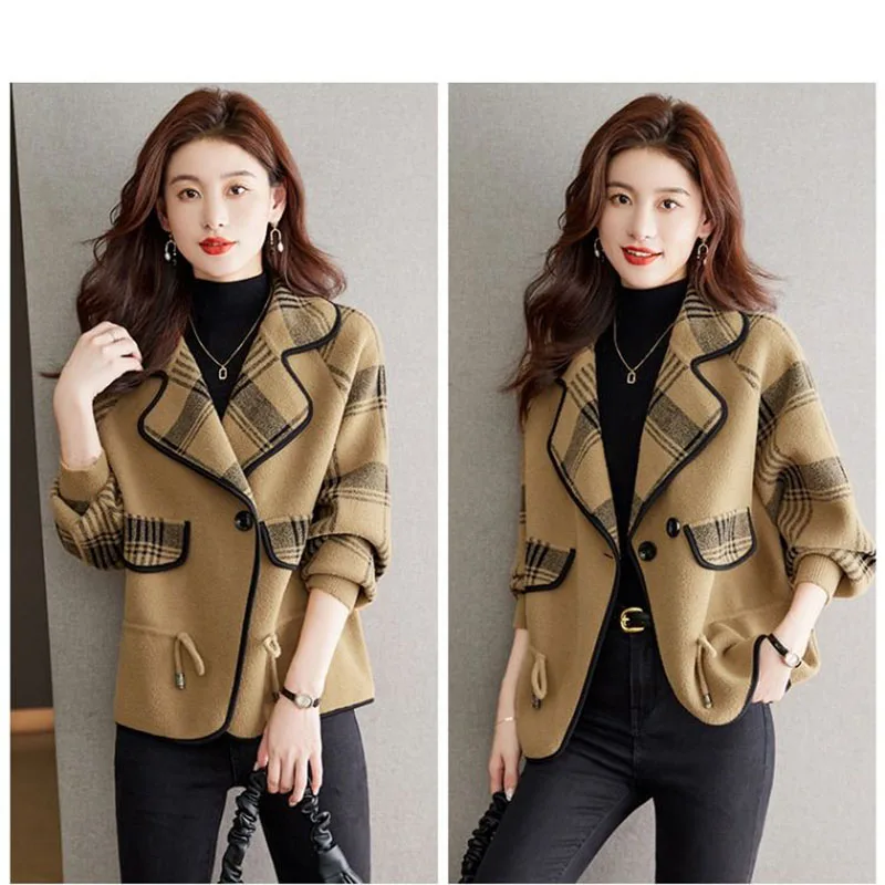 High-End Double-Sided Woolen Solid Color Coat Ladies\' Autumn Winter 2024 New Thick Fashion Western-Style Coat Comfortable Coat