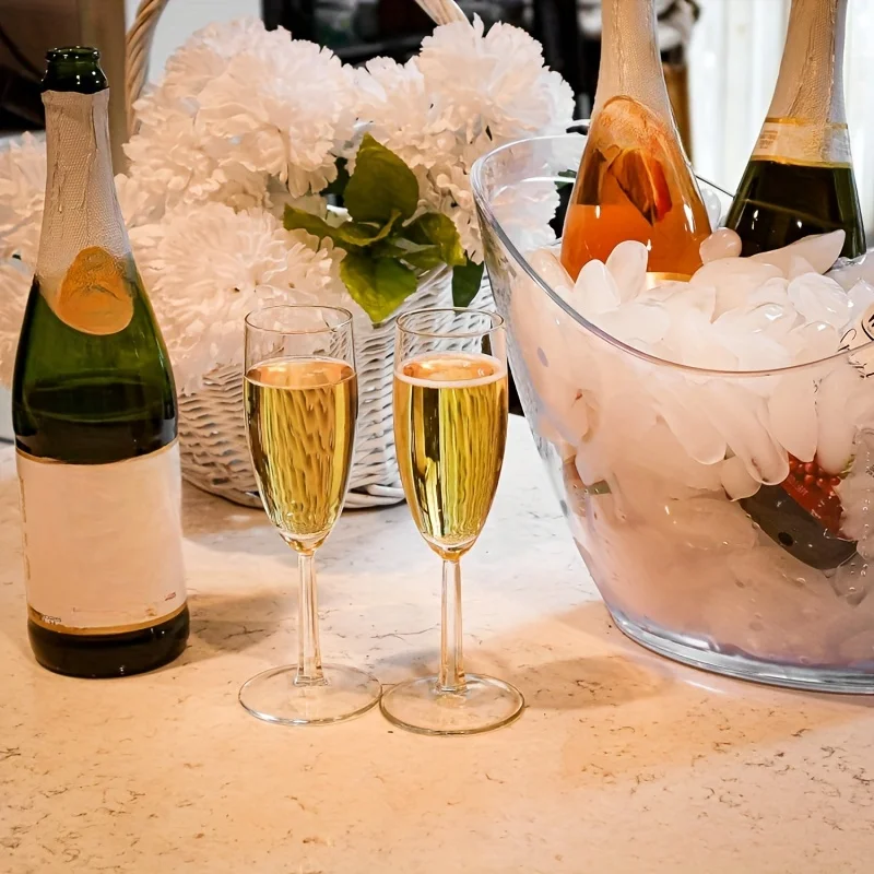 1/2 قطعة دلو ثلج أكريليك أنيق - شفاف، مثالي لتبريد المشروبات مثل الشمبانيا والنبيذ والبيرة والصودا #5