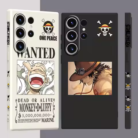 Square Liquid Cover Case for Samsung Galaxy S9 S8 Note 20 Ultra 10 Plus S10 S22 S23 Ultra 5G S20 FE S21 Anime O-One Piece