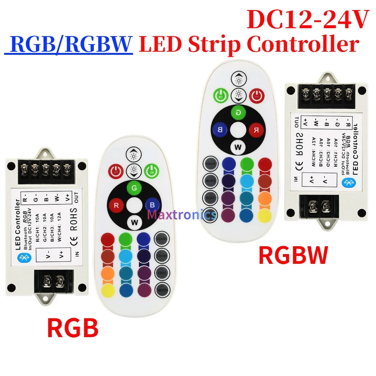 

NEW DC12-24V Bluetooth-Compatible Led Controller With 24Key IR Remote BT APP Control Big Power 360W for RGB/RGBW LED Strip Light