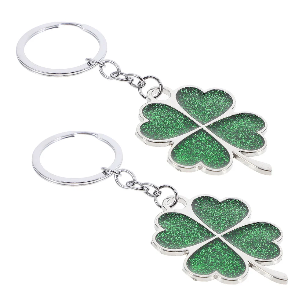 

2 PCS Four Leaf Keychain Wallet for Girls Ireland Glitter Powder Purse Charm Miss