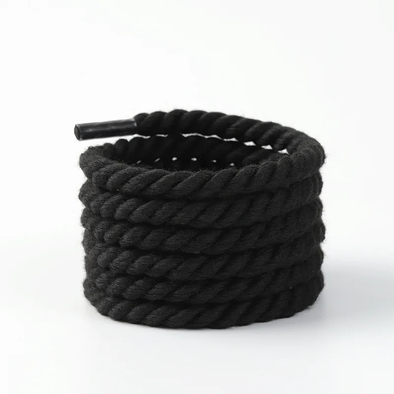 Black Warrior Dunk Black, White and Beige 7MM Lacing Cord, Suitable for Air Force One Three-strand Hemp Rope. Round and Thick