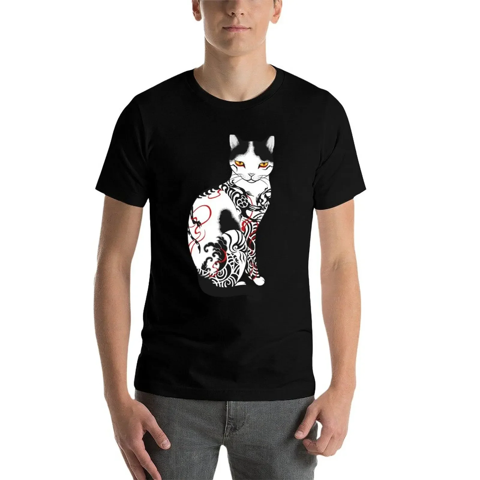 T-shirt de tatouage Cat in Battle Dragon Love Mate pour hommes, t-shirts Jason unis, grande taille, séchage rapide, médicaments