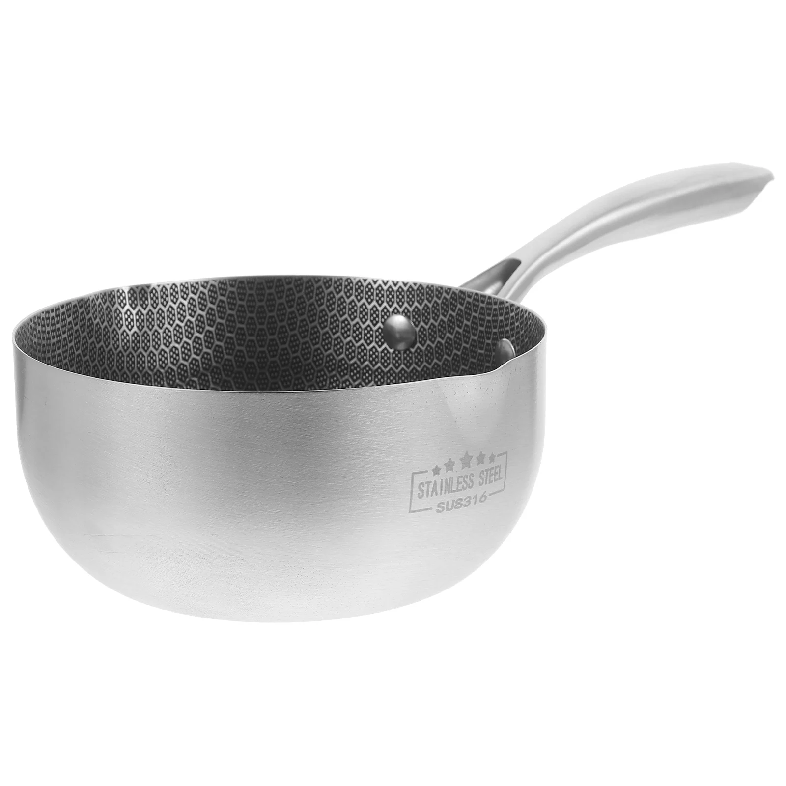 

Stainless Steel Snow Pan 18cm Nonstick Honeycomb Bottom Versatile Cooking Frying Stirring Boiling Steaming Deep Frying Pan