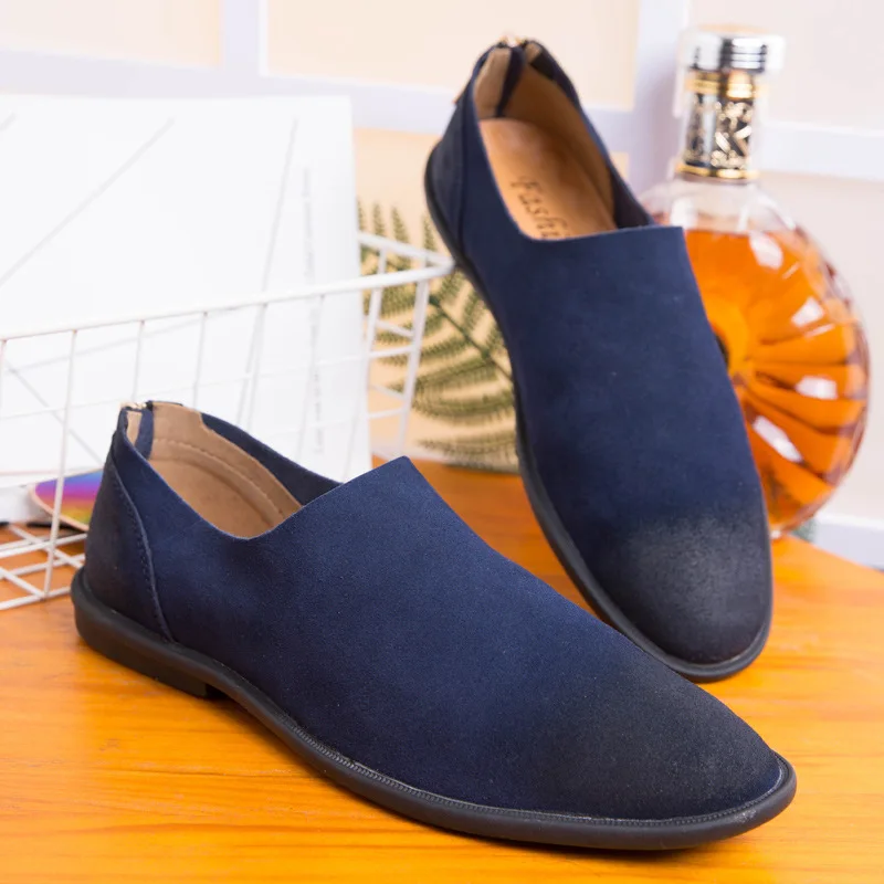 

Spring New Business Men's Casual Leather Shoes Anti-Fur Leather British Style round Toe Rubber Sole Wear-Resistant Retro Style