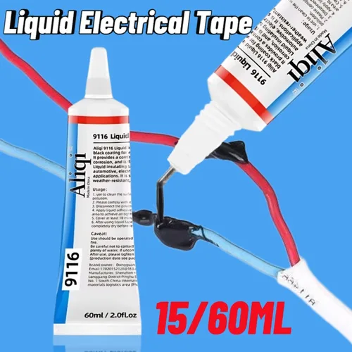 Cinta eléctrica líquida de 15/60mL, pasta aislante impermeable para reparación de cables, pasta aislante líquida, sellador, pegamento de línea fija