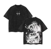 Camiseta con estampado de Jujutsu Kaisen Anime Choso, camiseta lavada para hombres y mujeres, camiseta de algodón Vintage de alta calidad, camisetas Harajuku