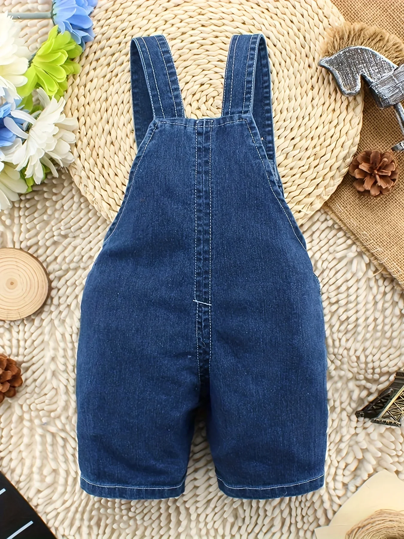 DIIMUU Kids Baby Boys Girls Overalls Denim Clothing Short Pants Casual Cute Jumpsuits Children Infant Clothes Dungarees Bottoms