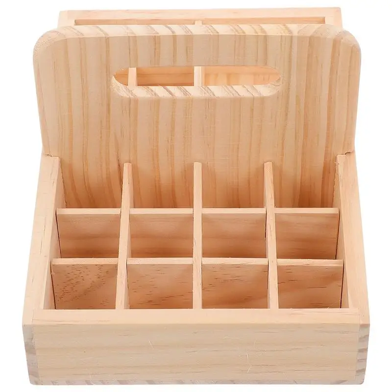 1Pc 21 Slots Salon Beauty SPA Essential Oil Bottles Display Shelf Wooden Storage Stand Essential Oil Organizer Tote Display Box