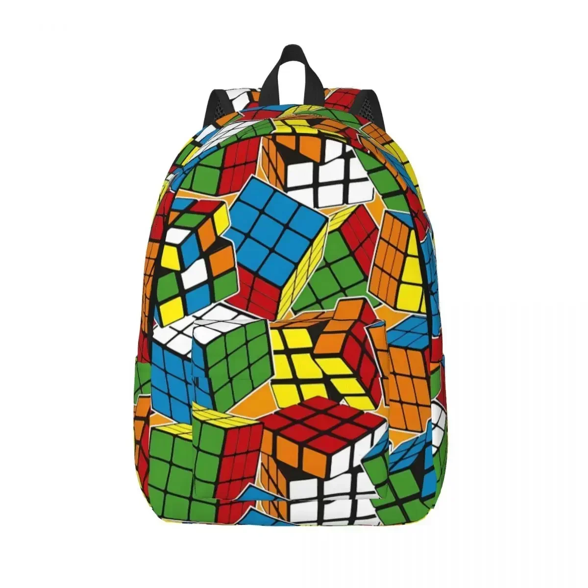 Magic Cube Print Backpack Funny Speed Cubing Women Polyester Workout Backpacks Print Aesthetic School Bags Rucksack