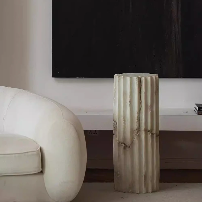 

Medieval flower shelf sculpture table base porch floor decoration French Roman column art pier