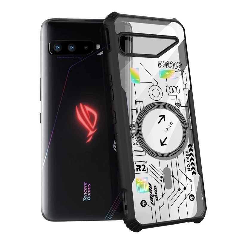 [Ready Stock]For ASUS ROG Phone 5s Pro 5 Ulitmate 3 Strix Phone 2 Shock Fall Prevention Transparent Case Pattern No.3