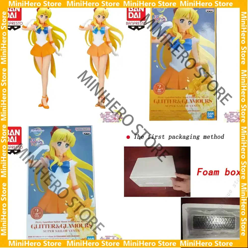 

In Stock Original Bandai Banpresto Sailor Moon Aino Minako Glitter Glamours Action Figure PVC 1/7 Display