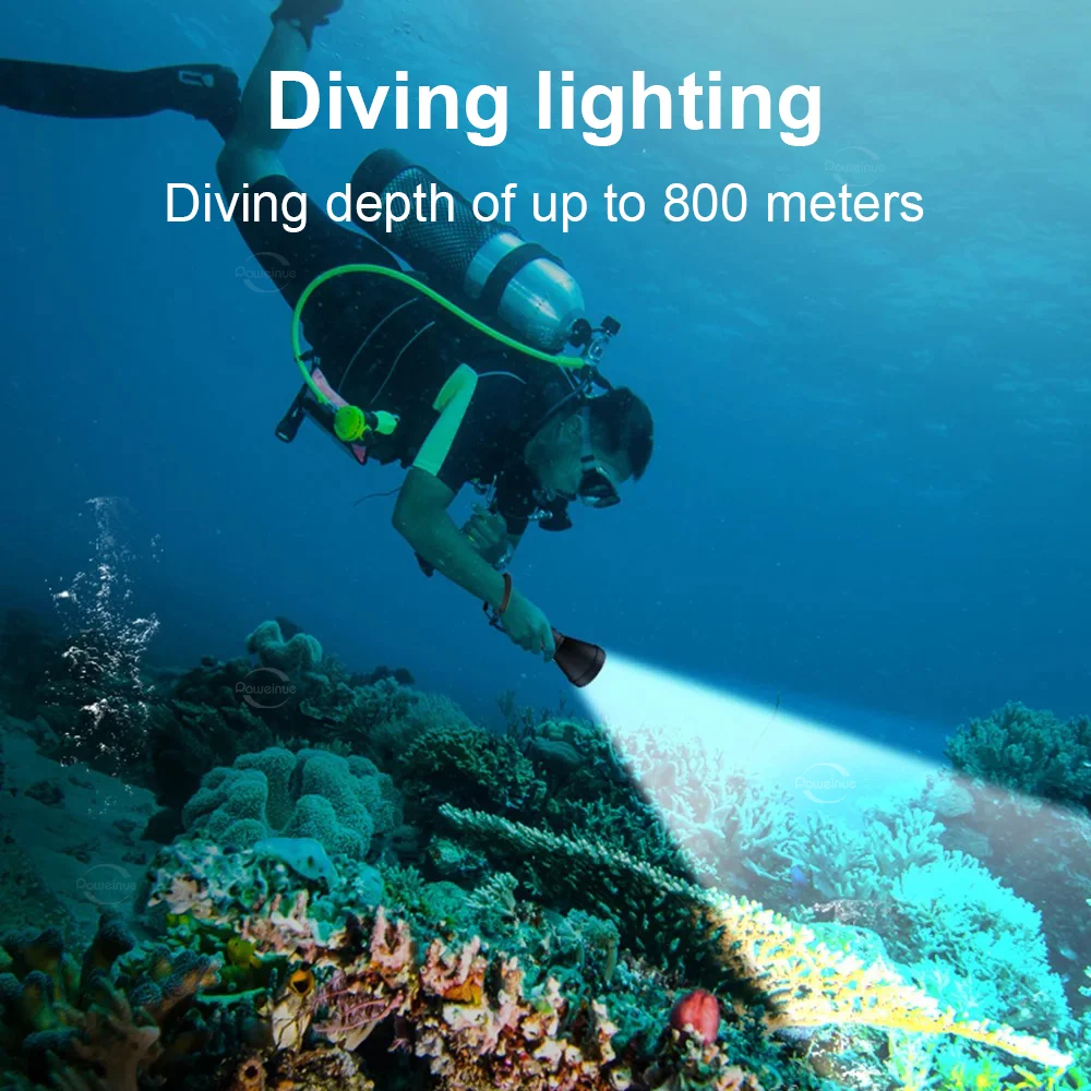 Professional Super Powerful 10000LM Led Scuba Diving IPX8 Waterproof Flashlight Diver Light LED Underwater Torch Lamp Lantern