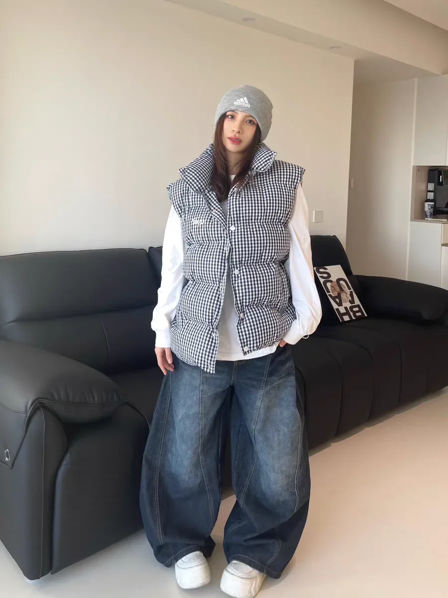 Casual Womens Y2K Loose Baggy Jeans Blue Washed High Street Vintage Cargo Pants Wide Leg Oversized Trousers y2k pants - Image 4