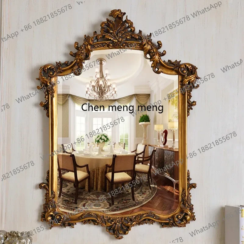 M45 Customized retro irregular decorative mirror advanced sense fireplace mirror wall hanging high definition makeup mirror