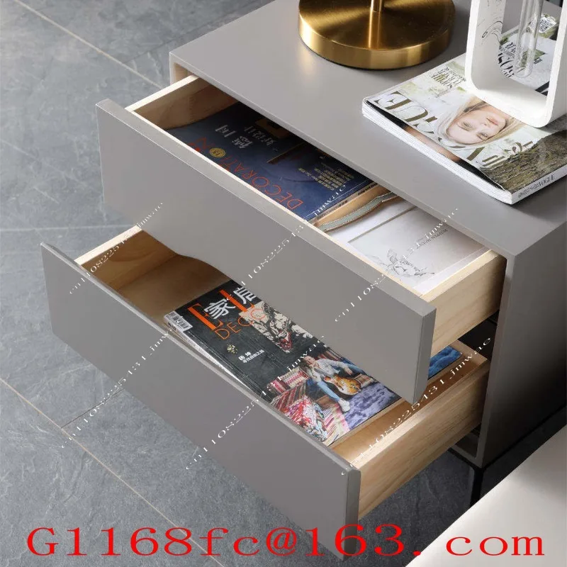 Nordic Style Solid Wood Bedroom Furniture Many Color Nightstand with 2 Drawers Wooden Bedside Table