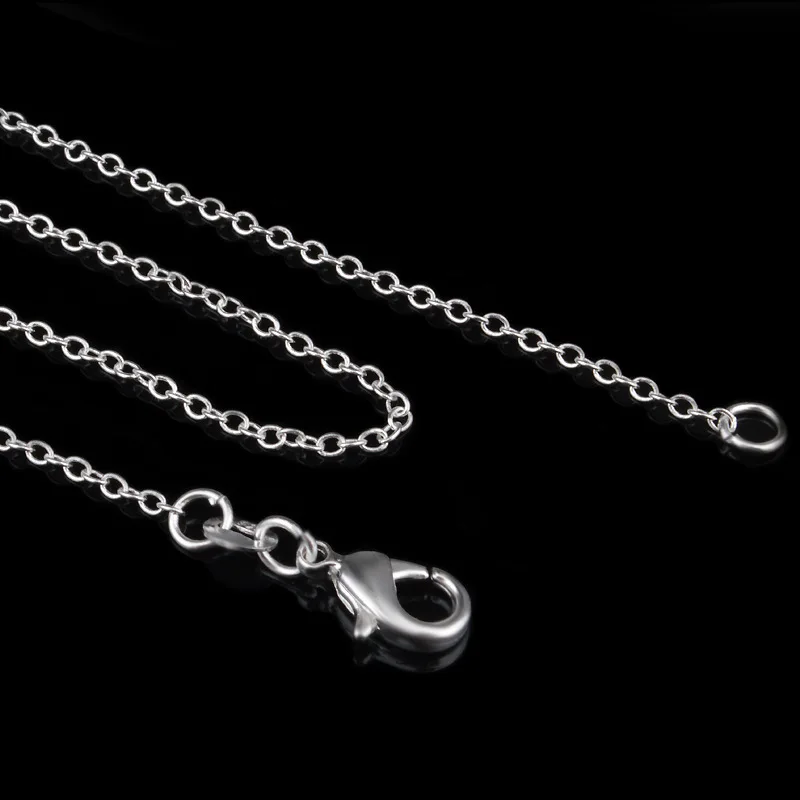 Wholesale Price 5pcs/Lot 18''45cm Simple Fashion 925 Silver 1mm Basic Chain Necklaces Women Jewelry