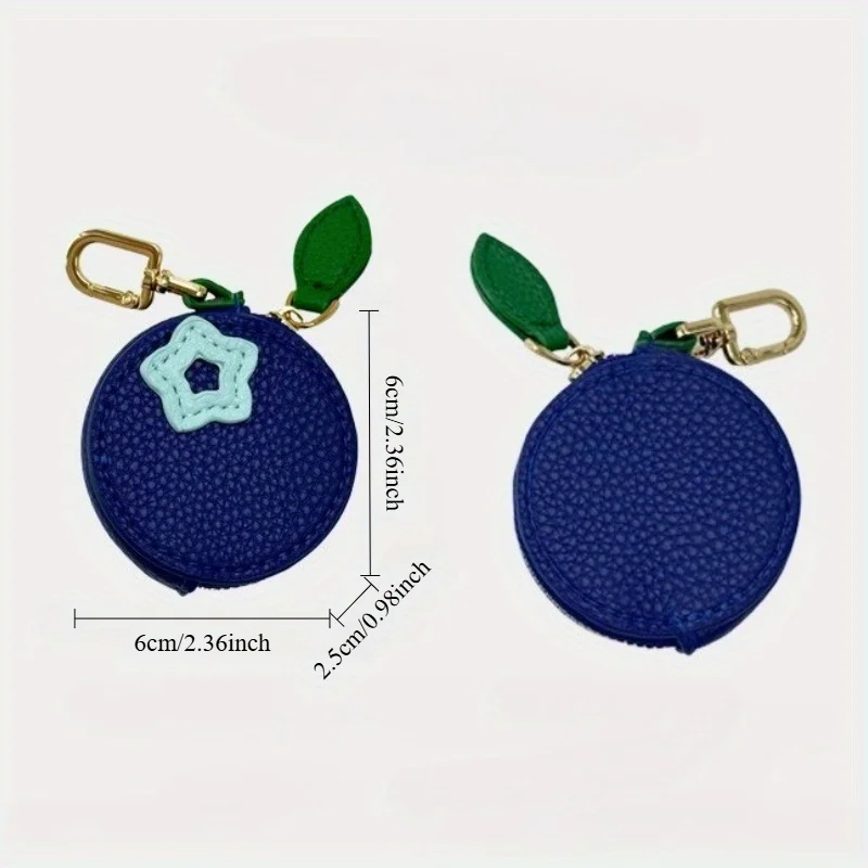 Portamonete a tema frutta, portafoglio piccolo per riporre monete con portachiavi, chiusura con cerniera, design di frutta carino, accessori pendenti alla moda