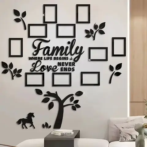 Decorazione da parete con foto in acrilico 3D - Kit di collage di foto personalizzabile fai-da-te per la casa, matrimoni, feste e anniversari, cornice in acrilico da parete