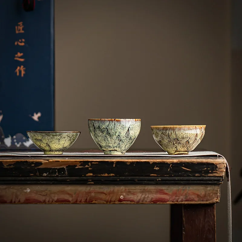 # Customized 110ml Glazed Ceramic Marble Pattern Wine Japanese Porcelain Kung Fu Cup Coffee Kiln Change Teacup #