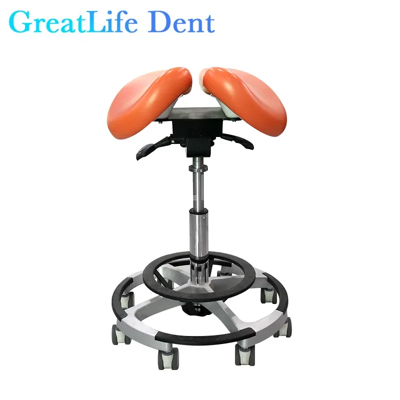 GreatLife Dental Ergonomic Beauty Salon Barber Tattoo Luxury Pu Leather Saddle lifting Swivel Adjustable Mute Wheel Doctor Chair