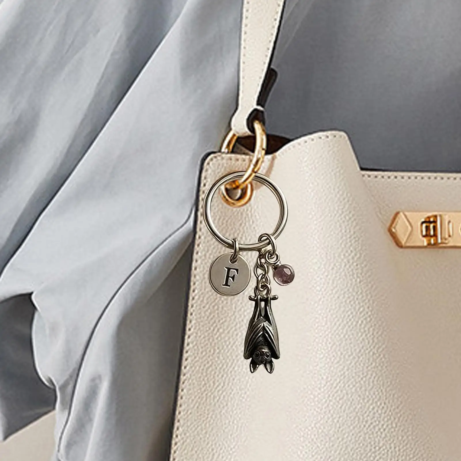 Bat Bag Charm Inspirational Spooky Key Ring Decor Spooky Keychain For Men Kids Adults Stocking Stuffers Classroom Prizes