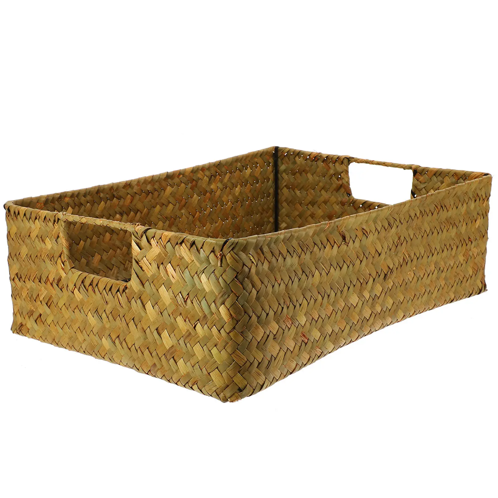 

Handmade Brown Bamboo Woven Basket Sturdy Hand Woven Storage Box Stylish Desktop Organizer Shelf Basket For Sundries Storage
