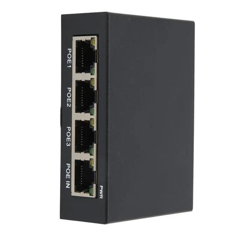 Leading-1 PCS 4 Port Gigabit POE Extender 100/1000M Network Switch Extender Black Metal For Poe Switch NVR IP Camera AP