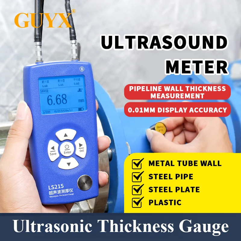 Ultrasonic Thickness Gauge High-precision Circular Tube Thickness Measuring Instrument For Metal/Pipeline/Steel Plate/Glass