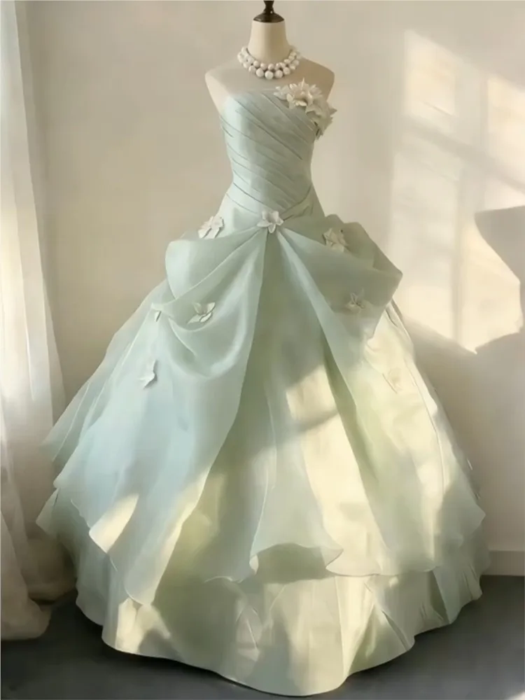 

Strapless student-style light luxury and niche birthday party coming-of-age ceremony host performance dress