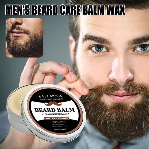 Balsam do brody dla mężczyzn 60g, odżywiający, z miękkim efektem, z olejkiem jojoba i witaminą E, redukuje puszenie się, wspomaga zdrowy wzrost, pielęgnacja wąsów.