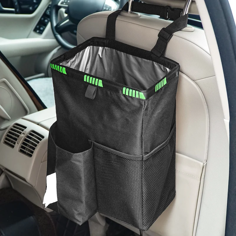 Waterproof Car Trash Can Foldable Large Capacity Hanging Car Trash Bin Rubbish Container Waste Organizer for Car Accessories