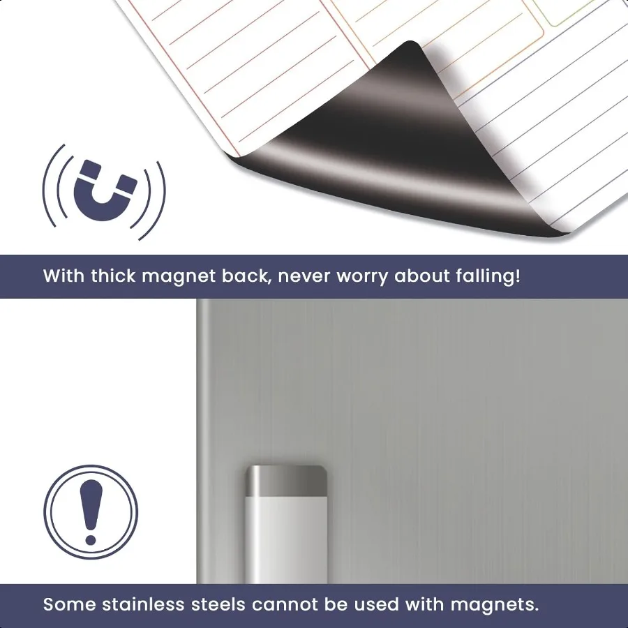 Magnetic Weekly Calendar Whiteboard for Fridge Refrigerator Dry Erase Weekly White Board Includes Magnetic Weekly  for Fridge w