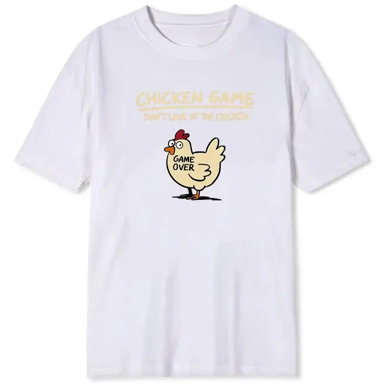 Danqiyoyo Short Sleeved Round Neck Y2k Tshirt men Clothing Don't Look At The Chicken Tshirt for mens Ropa Hombre 27320