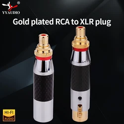 YYAUDIO HiFi Audio pozłacana wtyczka XLR 3-pinowa męska/żeńska do RCA gniazdo Audio wysokiej klasy Balance XLR do wtyczka konwersji RCA