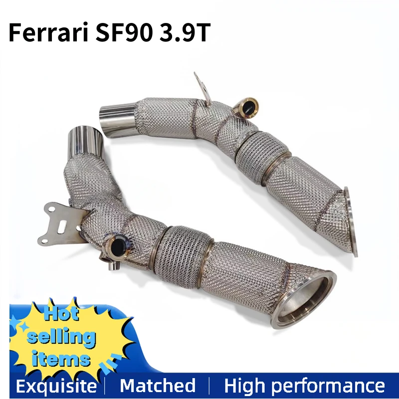 Ferrari SF90 3.9T V8 2019-2023 Stainless steel exhaust pipe car exhaust system with insulating layer downpipe