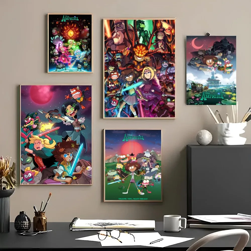 1pc Disney Animation Amphibia Poster Paper Print Home Bedroom Entrance Bar Cafe Art Painting Decoration