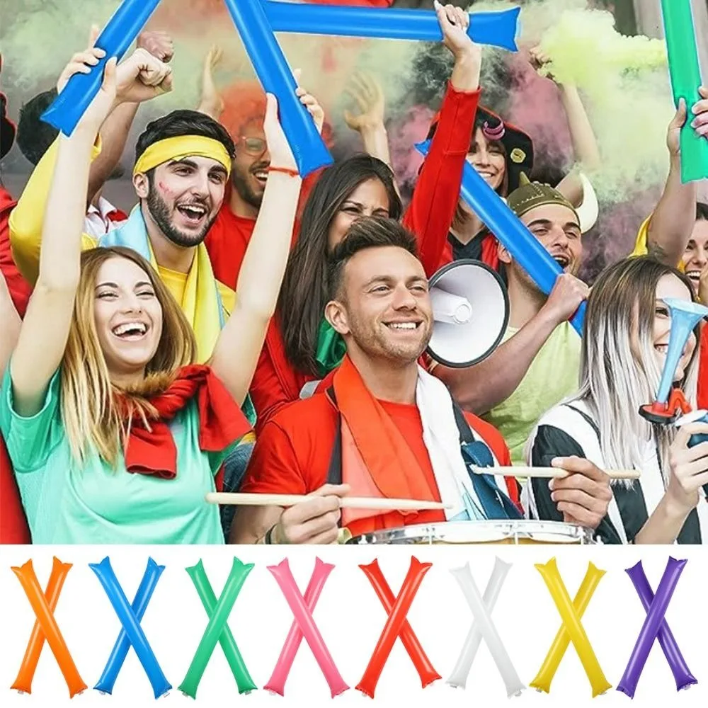 

2pcs Team Spirit Inflatable Cheer Sticks Noise Makers Cheer Leading Thunder Sticks Plastic Spirit Stick Boom Sticks Party