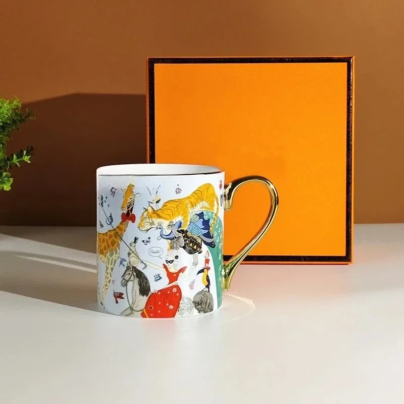

Large Capacity Mug European Afternoon Tea Set Bone China Cup Elegant Ceramic Water Cup for Home Office Restaurant Daily Use