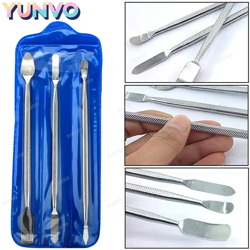 3Pcs Double Ended Metal Pry Bar Set, LCD Screen Opening Disassembly Repair Tools for Mobile Phone Tablet