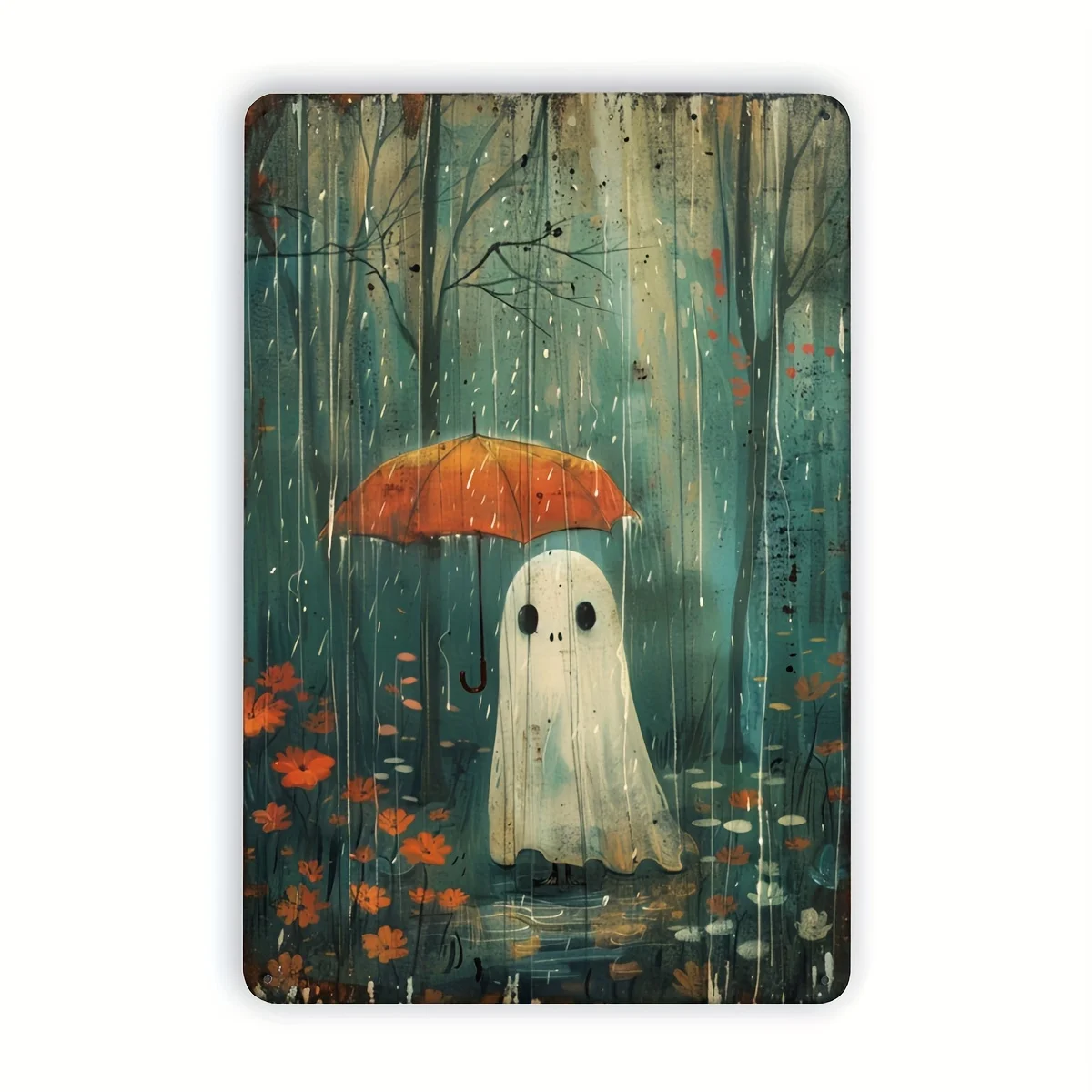 1 قطعة شبح عتيق مع مظلة معدن القصدير تسجيل ، البناء الحديد ، لوحة فنية جدارية داخلية/خارجية للمنزل ، المكتب ، البار ، المقهى ، الميزان