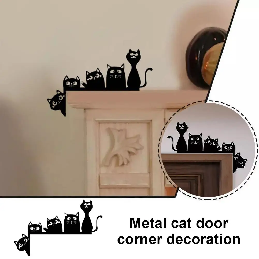 

Metal Cat Door Corner Decoration Door Lintel Holiday Top Witch Decoration Door Halloween Decoration Cat Top Door V0U0