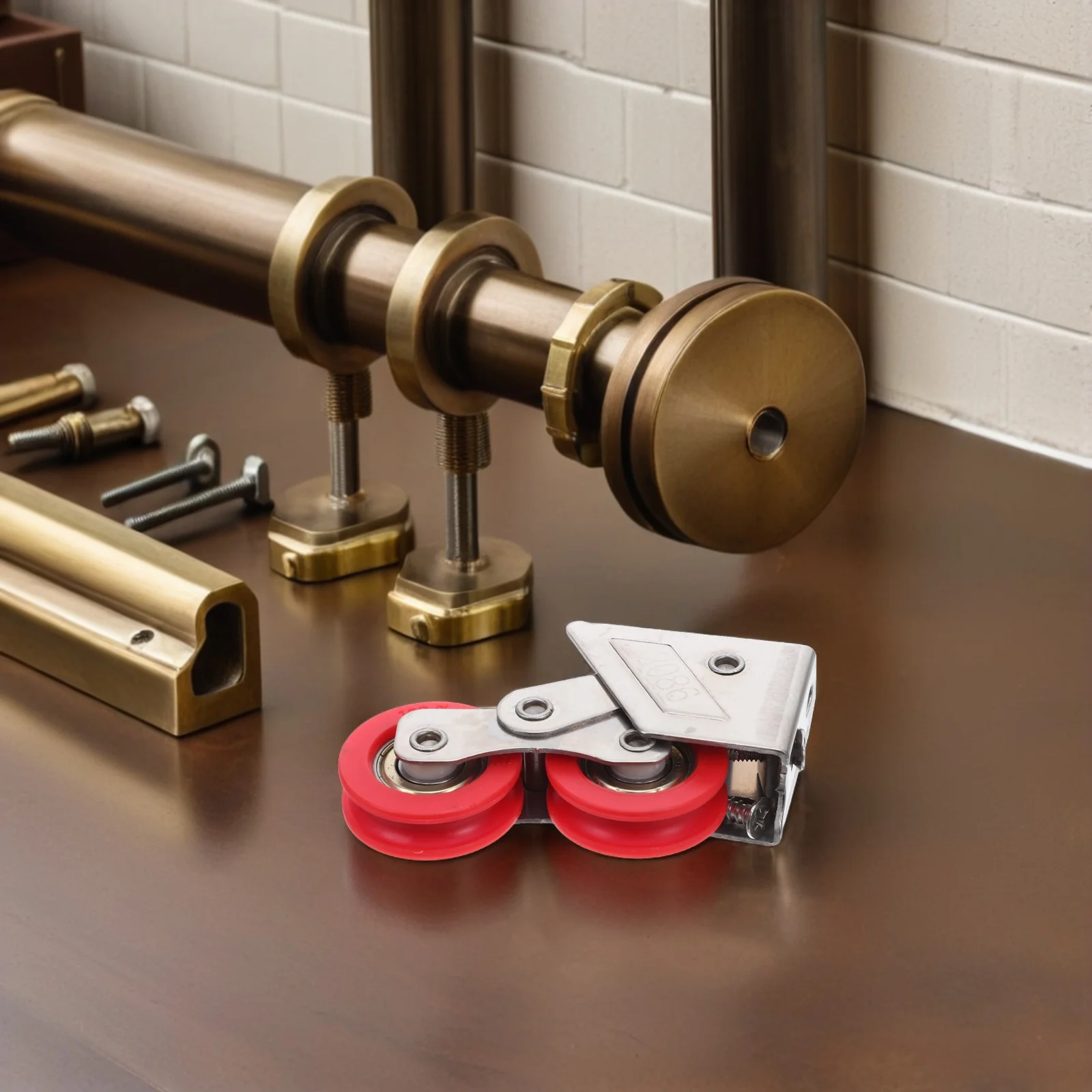 

2Pcs Stainless Steel Heavy Duty Double Roller Sliding Door Installation Wheels Glass Door Rollers Replacement Track Patio Closet